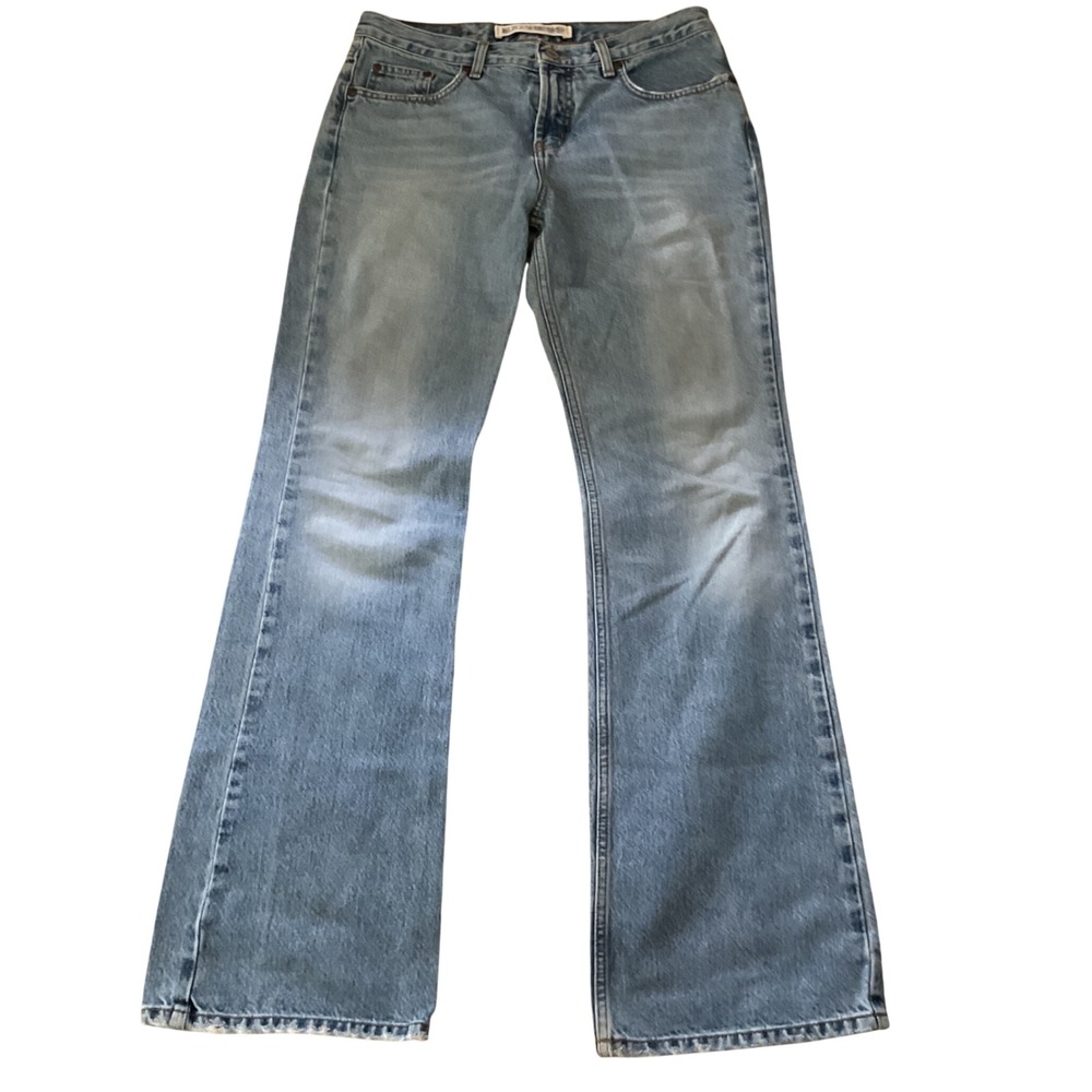 Express Precision Fit Low Rise Flare Jeans Light Wash Denim 9/10 L Y2K Vintage